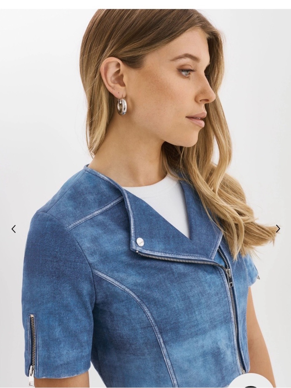 LAMARQUE KIRSI BLUE LEATHER CROPPED JACKET - Picture 4 of 12